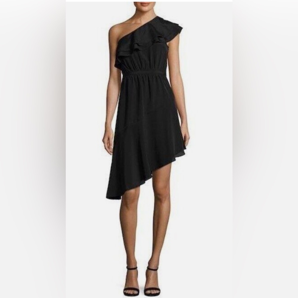 Likely One Shoulder Delbarton Dress Black, Size 0, NWT